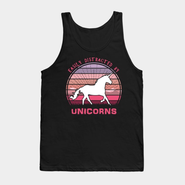 Easily Distracted By Unicorns Tank Top by Nerd_art